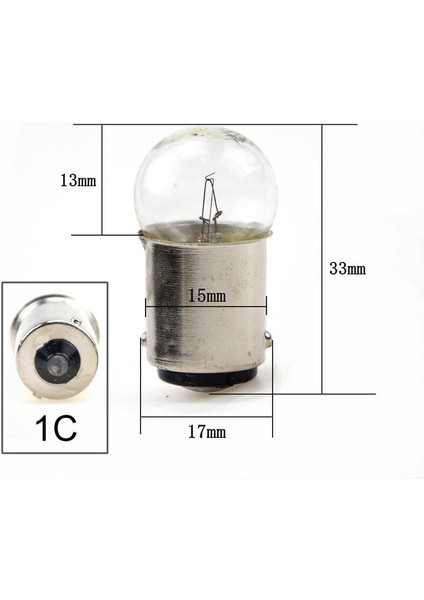12V5W Tarzı 1c BA15S Ampul 6V 12V 24V 36V Yüksek Parlaklık Beyaz Işık Otomatik Fren Sinyal Lambası Ampul Gösterge Lambası Geri Vites (Yurt Dışından)