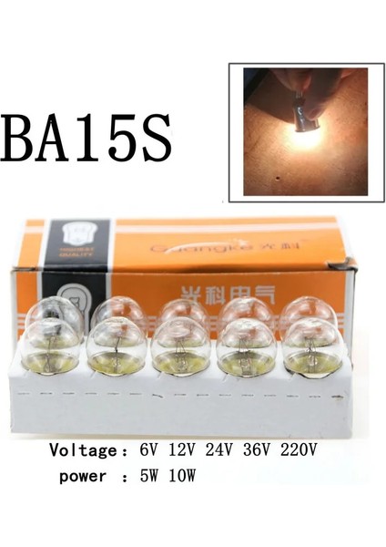 12V5W Tarzı 1c BA15S Ampul 6V 12V 24V 36V Yüksek Parlaklık Beyaz Işık Otomatik Fren Sinyal Lambası Ampul Gösterge Lambası Geri Vites (Yurt Dışından)