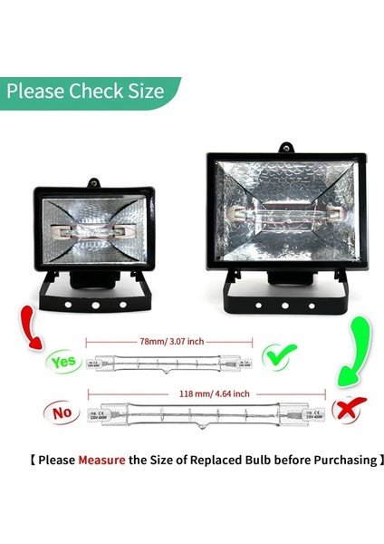 Şeffaf Stil 5 Paket R7S W 230V,R7S Halojen Lineer Ampul, Inşaat Işi Peyzaj Aydınlatması Için Kısılabilir Halojen Lamba (Yurt Dışından)