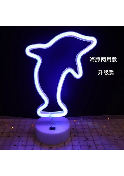 Yunus Neon Işık Parti LED Flamingo Ananas Renkli Pembe LED Gece Lambası Yatak Odası Dekoru Neon Burcu Duvar Kağıdı Noel Neon Ampul (Yurt Dışından)