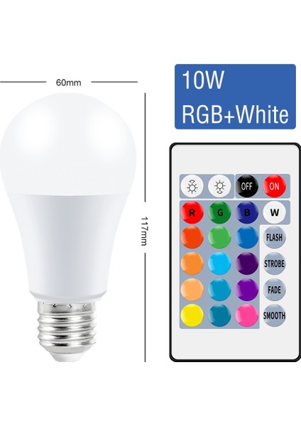RGB-SICAK-15W Tarzı RGB-BEYAZ-10W Renk Değişimi Rgb Ampul E27 LED Sihirli Işık Ir Uzaktan Kumanda Gece Lambası 220 V Rgb Atmosfer Ampul 5 W 10 W 15 W Lamba Parti Dekorasyon (Yurt Dışından)