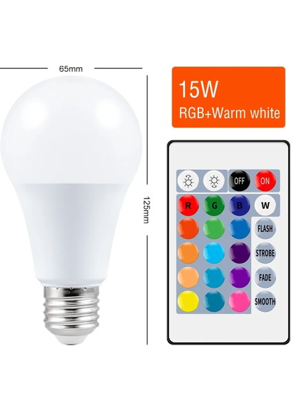 RGB-SICAK-15W Tarzı RGB-SICAK-15W Renk Değişimi Rgb Ampul E27 LED Sihirli Işık Ir Uzaktan Kumanda Gece Lambası 220 V Rgb Atmosfer Ampul 5 W 10 W 15 W Lamba Parti Dekorasyon (Yurt Dışından)