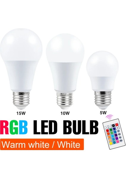RGB-SICAK-15W Tarzı RGB-SICAK-15W Renk Değişimi Rgb Ampul E27 LED Sihirli Işık Ir Uzaktan Kumanda Gece Lambası 220 V Rgb Atmosfer Ampul 5 W 10 W 15 W Lamba Parti Dekorasyon (Yurt Dışından)