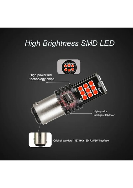 Beyaz Stil 2PCS-BAU15S-PY21W Nlpearl Y21W Baw LED BAU15S Ampul Md Canbu LED BAY15D W Araba Dönüş Sinyali Lambası Fren Yedek Işık (Yurt Dışından) indirimleri
