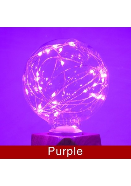 ST64 Tarzı Mor E27 LED Edison Dize Ampul A60 A80 G80 G95 Renkli Rgb Aydınlatma Bakır Tel Ampul Ev Dekor Tatil Düğün Gece Lambası (Yurt Dışından)