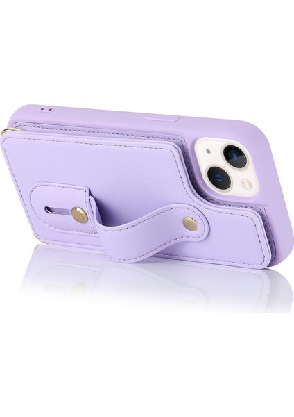Iphone 15 Plus Kart Yuvaları Için Kickstand Kutusu Pu Deri Kaplı Tpu Telefon Kapağı Omuz Askılı-Mor ile (Yurt Dışından) fiyatları