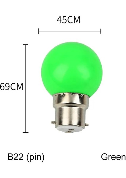 B22 Tarzı Yeşil Dayanıklı 3W El Feneri Smd Lamparas Renkli Işık G45 Lamba E27 B22 LED Ampul Ev Dekorasyon (Yurt Dışından)