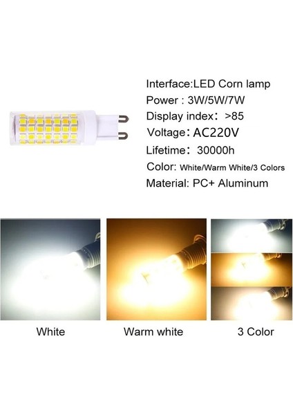 Beyaz Stil G9-7W Satış LED G9 Lamba Ampul Ac 220 V 3 W 5 W 7 W Md Seramik LED Ampul Avize Enerji Tasarrufu Için Halojen G9 Değiştirin (Yurt Dışından)