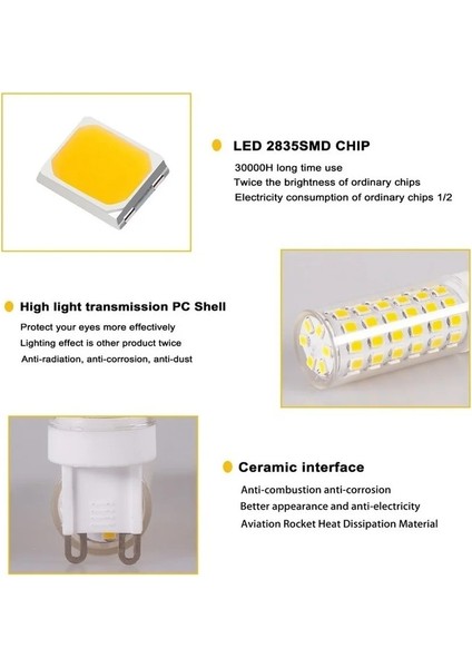 Beyaz Stil G9-7W Satış LED G9 Lamba Ampul Ac 220 V 3 W 5 W 7 W Md Seramik LED Ampul Avize Enerji Tasarrufu Için Halojen G9 Değiştirin (Yurt Dışından)