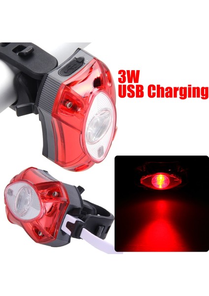 Raypal 3W USB Şarj Edilebilir Arka Bisiklet Işık Su Geçirmez Arka Lambası Bisiklet Bisiklet Aksesuarları (Yurt Dışından)