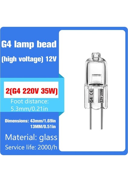 A2 2 Adetlot G4G5.3G9 Ampul Dc Tipi Halojen Lamba Halojen Lamba Şeffaf Her Ampul Ev Dekorasyon Için Iç Kutu ile (Yurt Dışından)
