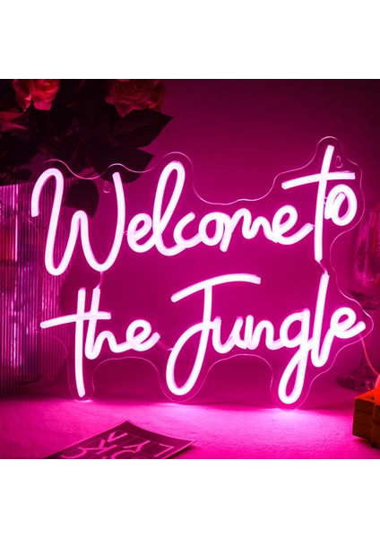 5W Tarzı Yeşil Ormana Hoş Geldiniz Neon Burcu LED Işık Yatak Odası Ev Ofis Parti Odası Duvar Süslemeleri Neon Sanat Tabela 4 Renk Gece Lambası (Yurt Dışından) fiyatları