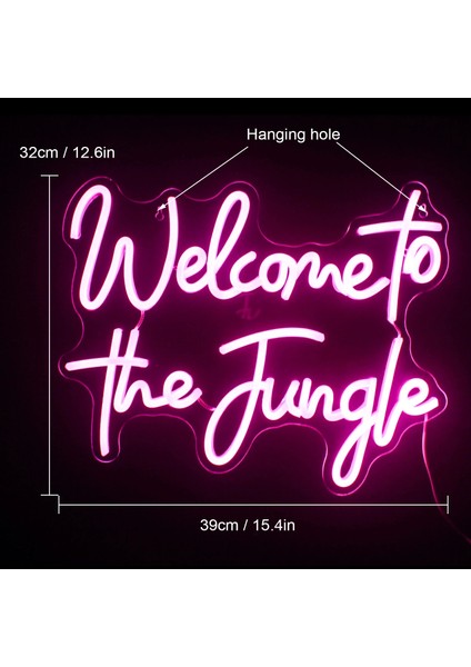 5W Tarzı Yeşil Ormana Hoş Geldiniz Neon Burcu LED Işık Yatak Odası Ev Ofis Parti Odası Duvar Süslemeleri Neon Sanat Tabela 4 Renk Gece Lambası (Yurt Dışından) modelleri