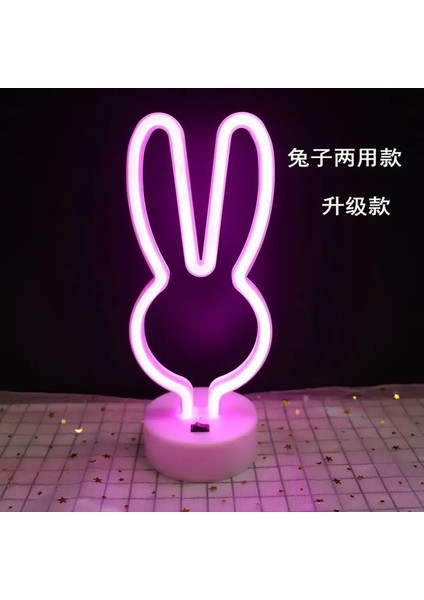 Tavşan Neon Işık Parti LED Flamingo Ananas Renkli Pembe LED Gece Lambası Yatak Odası Dekoru Neon Burcu Duvar Kağıdı Noel Neon Ampul (Yurt Dışından)