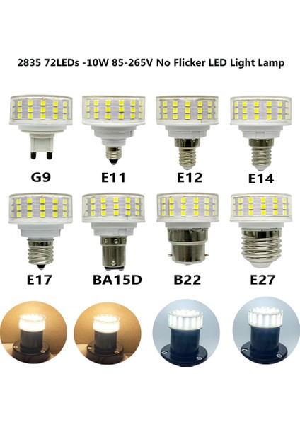 1 Adet Tarzı G9 10W E27 BA15D B22 E14 E17 E12 G9 72LEDS Ac Smd Titreşimsiz LED Işık Lamba Avize Işık Kısılabilir Değil (Yurt Dışından)