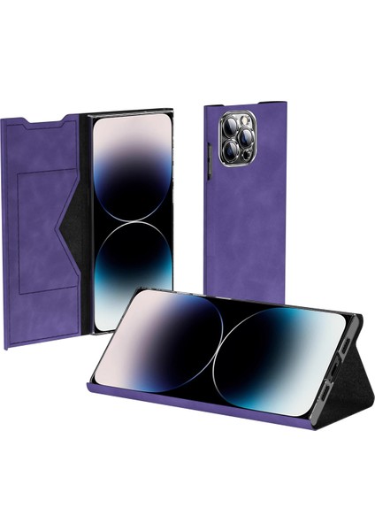 Iphone 12 Pro Max Case Card Tutucu Nappa Doku Deri Telefon Kapak-Morası (Yurt Dışından)