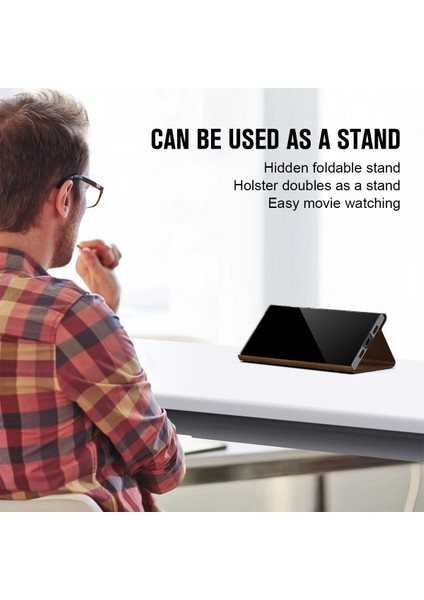 Kart Tutucu Stand Telefon Kapağı Iphone 13 Pro Pu Deri+Pc Nappa Doku Telefon Vaka-Brown (Yurt Dışından)