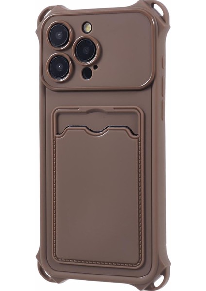 Iphone 12 Pro 6.1 Inç Vaka Şok Geçirmez Tpu Cep Telefonu Kart Yuvalı (Hassas Kesim) -Brown (Yurt Dışından)