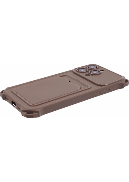 Iphone 12 Pro 6.1 Inç Vaka Şok Geçirmez Tpu Cep Telefonu Kart Yuvalı (Hassas Kesim) -Brown (Yurt Dışından)