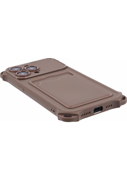 Iphone 12 Pro 6.1 Inç Vaka Şok Geçirmez Tpu Cep Telefonu Kart Yuvalı (Hassas Kesim) -Brown (Yurt Dışından)