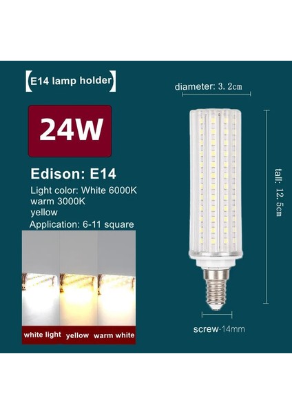 E14-24W Tarzı E14-24W E14 E27 LED Ampul 220V Mısır Lambası Bomba 110V 10W 20W 24W LED Lamba Yatak Odası Oturma Odası Dekoratif Aydınlatma (Yurt Dışından)