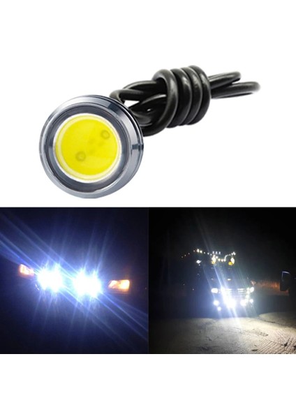 Mavi 2 Adet Yeni 23MM Araba Kartal Göz Gümüş Kabuk Drl LED Gündüz Farları LED 12V Yedekleme Geri Vites Park Sinyali Otomobil Lambası (Yurt Dışından) indirimleri