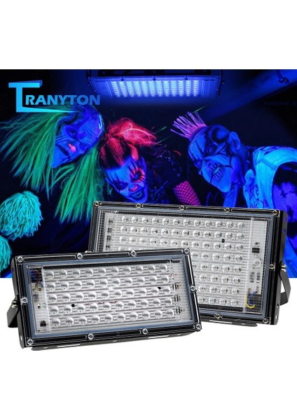100W 395NM 400NM LED Uv Projektör 220V Su Geçirmez Ultravilet Lameller 96LEDS 50W 100W 150W Anahtarlı (Yurt Dışından) fiyatları