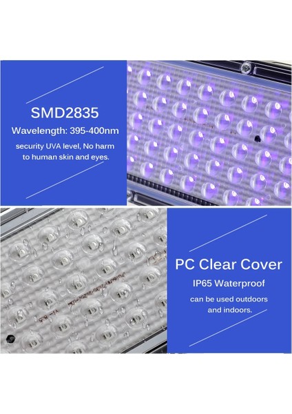 100W 395NM 400NM LED Uv Projektör 220V Su Geçirmez Ultravilet Lameller 96LEDS 50W 100W 150W Anahtarlı (Yurt Dışından) fırsatları