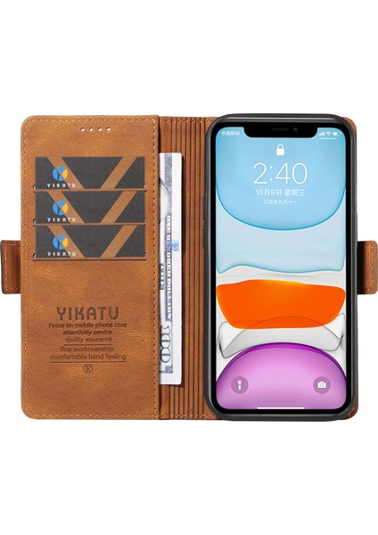 Iphone 11 Cüzdan Stand Cilt Touch Telefon Vaka-Brown Için (Yurt Dışından)