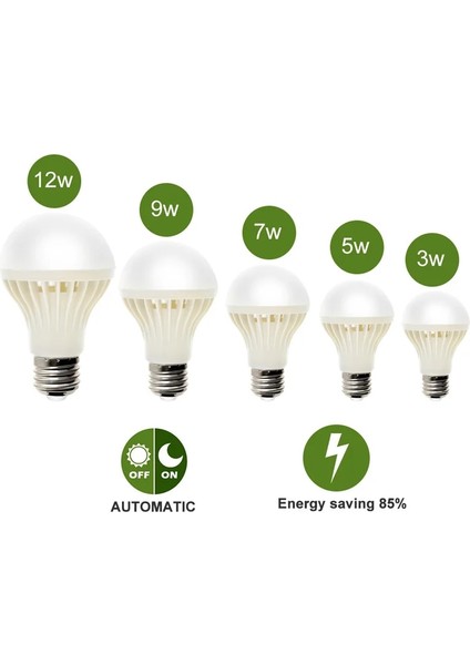 9W 220V E27 LED Ampul Hareket Sensörü Akıllı Ampul Ses Kontrolü LED Işık Banyo Merdiven Gece Acil Ev Aydınlatma (Yurt Dışından)