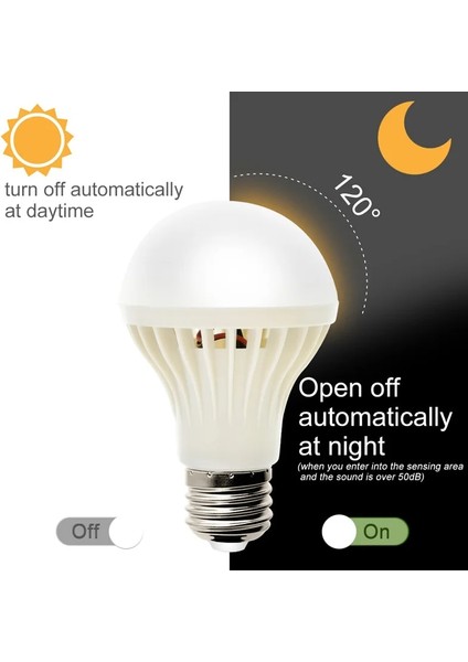 9W 220V E27 LED Ampul Hareket Sensörü Akıllı Ampul Ses Kontrolü LED Işık Banyo Merdiven Gece Acil Ev Aydınlatma (Yurt Dışından)