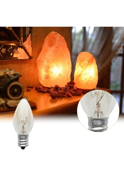 E12 Ampul 220V 10W 100LM 2700K Şeffaf Sıcak Renk C7 Akkor Tungsten Gece Lamba Ampulü Himalaya Tuz Lambası Dropship (Yurt Dışından) fiyatları