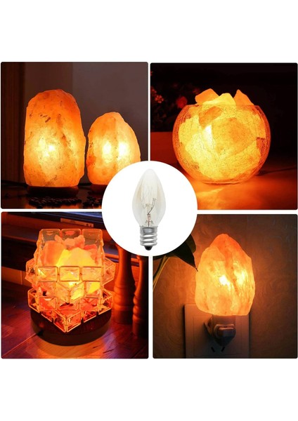 E12 Ampul 220V 10W 100LM 2700K Şeffaf Sıcak Renk C7 Akkor Tungsten Gece Lamba Ampulü Himalaya Tuz Lambası Dropship (Yurt Dışından) fırsatları