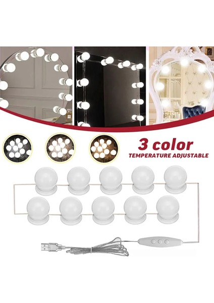 4 Adet Hollywood Tarzı LED Ampuller Vanity Makyaj Tuvalet Masası USB Ayna Işıkları Kiti (Yurt Dışından)