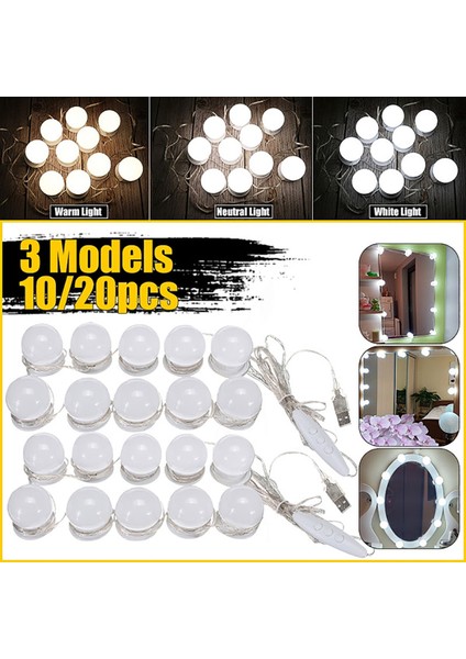 4 Adet Hollywood Tarzı LED Ampuller Vanity Makyaj Tuvalet Masası USB Ayna Işıkları Kiti (Yurt Dışından)
