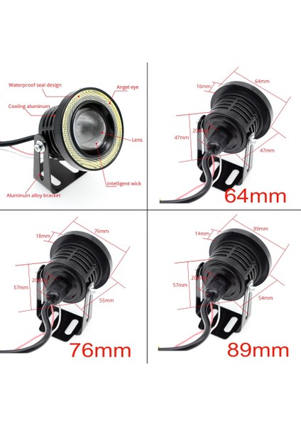 76MM Tarzı Yeşil 2 Adet Melek Gözü Cob LED Otomatik Sis Farları Otomatik Evrensel Gündüz Farı Beyaz Kırmızı Mavi Far 30W Dc 12V (Yurt Dışından) fırsatları