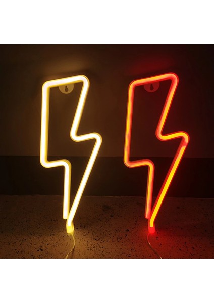 Pembe LED Neon Yıldırım Şekilli Burcu Flaş Neon Işık Duvar Lambası Dekoratif USB Asılı Işık Ev Odası Düğün Parti Için (Yurt Dışından)