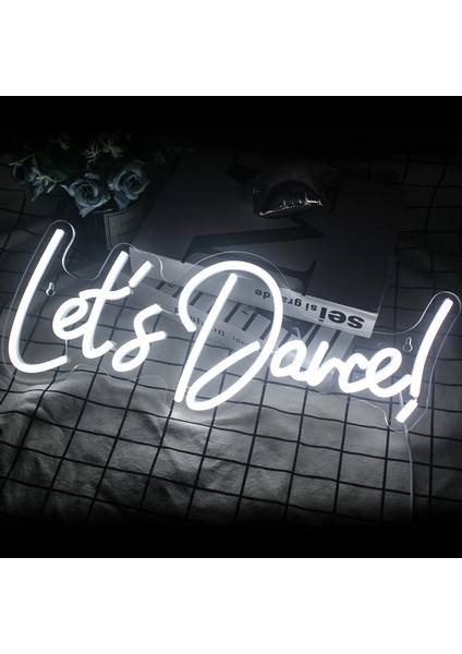 Beyaz Lets Dans Neon Burcu LED Lambalar Bahçe Doğum Günü Kutlamak Bar Mağaza Kulübü Pub Balo Parti Estetik Sanat Duvar Dekor Hediye USB Lambalar (Yurt Dışından) fırsatları