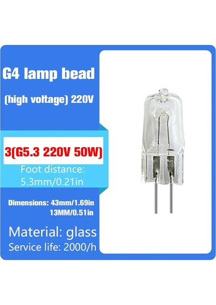 A3 2 Adetlot G4G5.3G9 Ampul Dc Tipi Halojen Lamba Halojen Lamba Şeffaf Her Ampul Ev Dekorasyon Için Iç Kutu ile (Yurt Dışından)