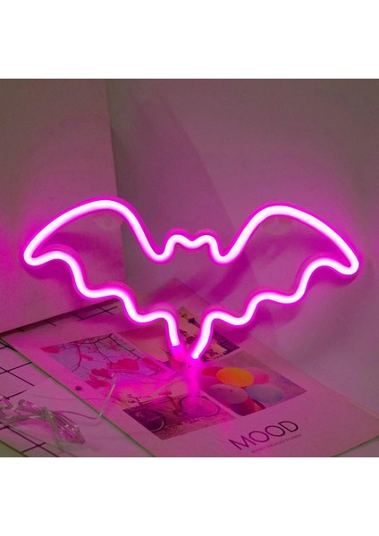 Cıvata Neon LED Pil Gücü Işıkları Burcu Kedi Cıvata Yarasa Roket Flaş Yıldırım Gece Lambası Festival Atmosferi Neon Süs Tüpleri (Yurt Dışından)