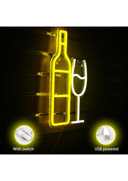 5W Tarzı Şampanya Şampanya Bar Neon Burcu Işık LED Bar Ktv Aperatif Dükkanı Restoran Parti Kişiselleştirilmiş Duvar Asmak Dekor Akrilik USB Neon Işık Kurulu (Yurt Dışından) modelleri