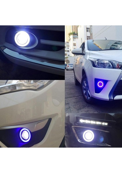 64MM Tarzı Yeşil 2 Adet Melek Gözü Cob LED Otomatik Sis Farları Otomatik Evrensel Gündüz Farı Beyaz Kırmızı Mavi Far 30W Dc 12V (Yurt Dışından) indirimleri