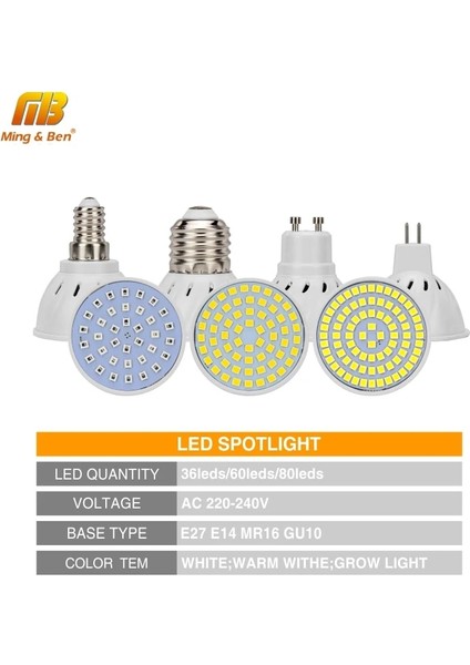 MR16 Tarzı 9W E27 E14 MR16 GU10 Lampada LED Ampuller 220V 240V Bombillas 5W 6W 7W 9W 12W LED Lamba Spot LED Smd LED Spot Işık (Yurt Dışından)