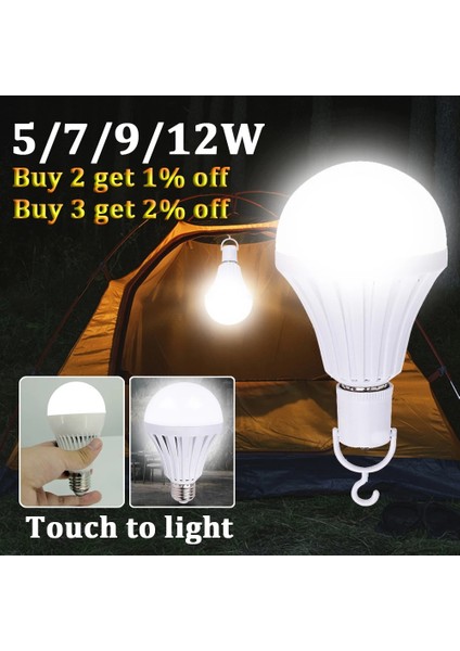 7W Tarzı Beyaz E27 5W 7W 9W 12W Akıllı Ampul Acil Durum Led'i Ampuller Şarj Edilebilir Lamba Sihirli Ampuller Ev Için Açık Kamp Aydınlatma Lambası (Yurt Dışından) fiyatları