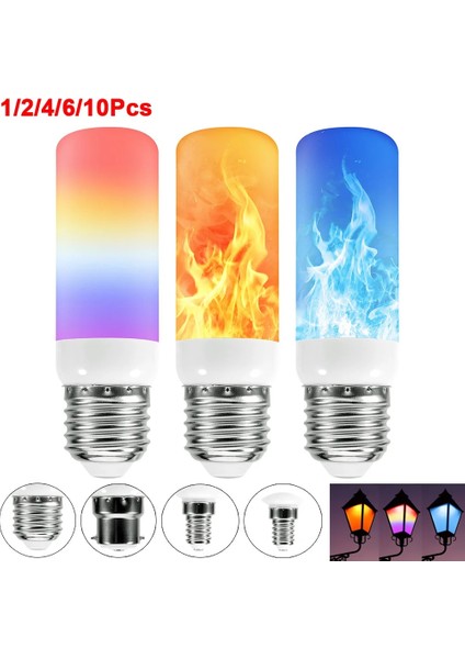 B22 Tarzı Mavi E12E14E27B22 5 W LED Yangın Alev Ampul Işıkları 3 Modları Dinamik Titrek Etkisi Lambası Kapalı Açık Ev Partisi Dekorasyon Için (Yurt Dışından)