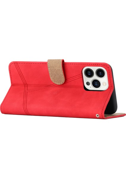 Iphone 15 Pro Max Max Cilt Touch Telefon Kılıfı Retro Pu Deri Cüzdan Kapağı Stand-Red ile Baskı Kabuğu (Yurt Dışından) indirimleri