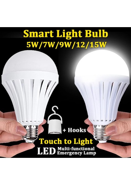 Şeffaf E27 Akıllı Ampul LED Acil Işık Kamp Fener Ampul Dokunmatik Işık Up El Feneri Şarj Edilebilir Aydınlatma Lambası (Yurt Dışından) fiyatları