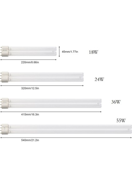 24W 2G11 Kuvars Lamba Tüpleri Uvc 18W 24W 36W 55W Uv Dezenfeksiyon Lamba Tüpü Ultraviyole Lamba Işık Sterilizasyon Lamba Ampuller (Yurt Dışından) indirimleri