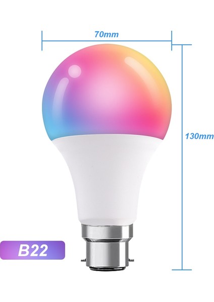 B22-15W 15W Tuya Bluetooth Akıllı LED Ampul E27 E26 B22 Rgb Kısılabilir Sihirli Ampul 110V 220V Rgbcw LED Lamba Ampuller Tuya App ile Çalışmak (Yurt Dışından)