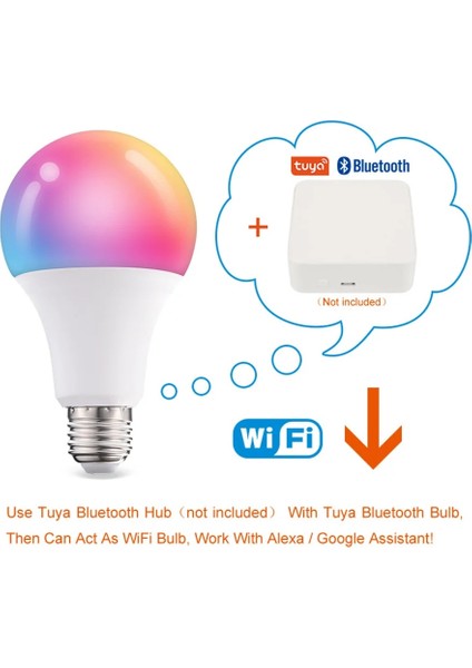 B22-15W 15W Tuya Bluetooth Akıllı LED Ampul E27 E26 B22 Rgb Kısılabilir Sihirli Ampul 110V 220V Rgbcw LED Lamba Ampuller Tuya App ile Çalışmak (Yurt Dışından)